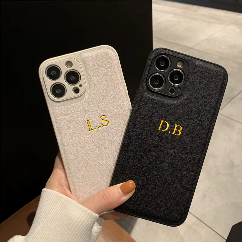Personalised Leather Initial Phone Case