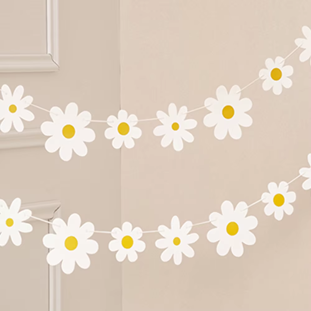 White Daisy Floral Banner