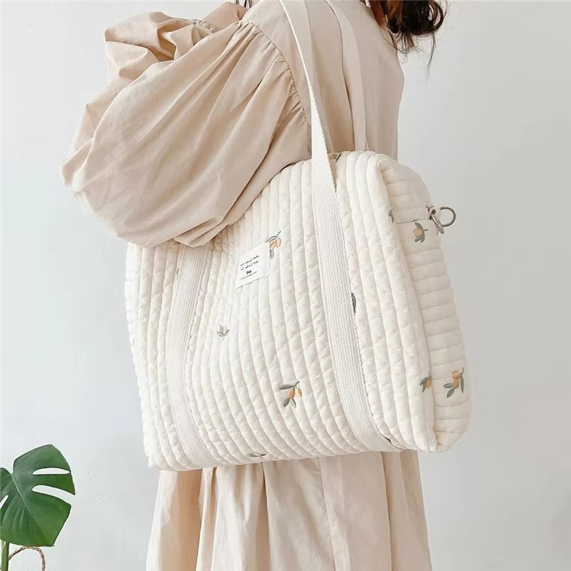 Quilted Embroidered Buggy Bag