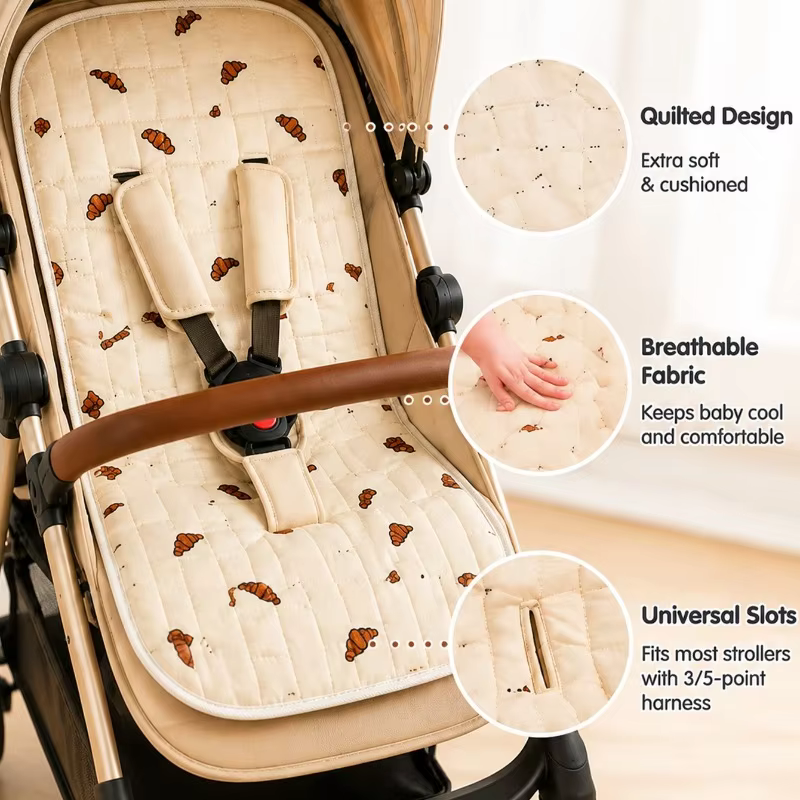 Quilted Pram Liner – Soft Print