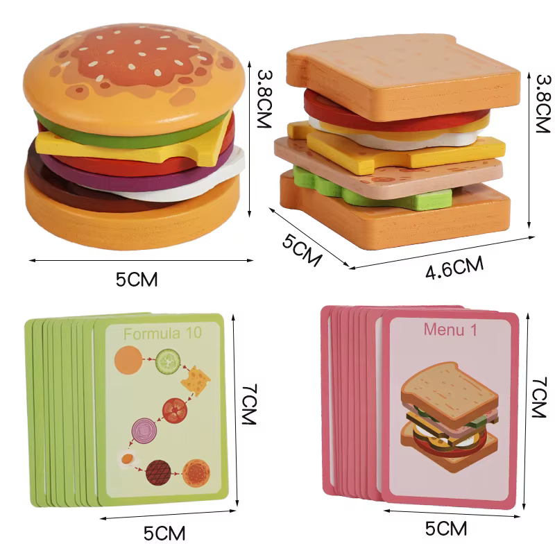 Wooden Play Food – Burger Stack – Burger