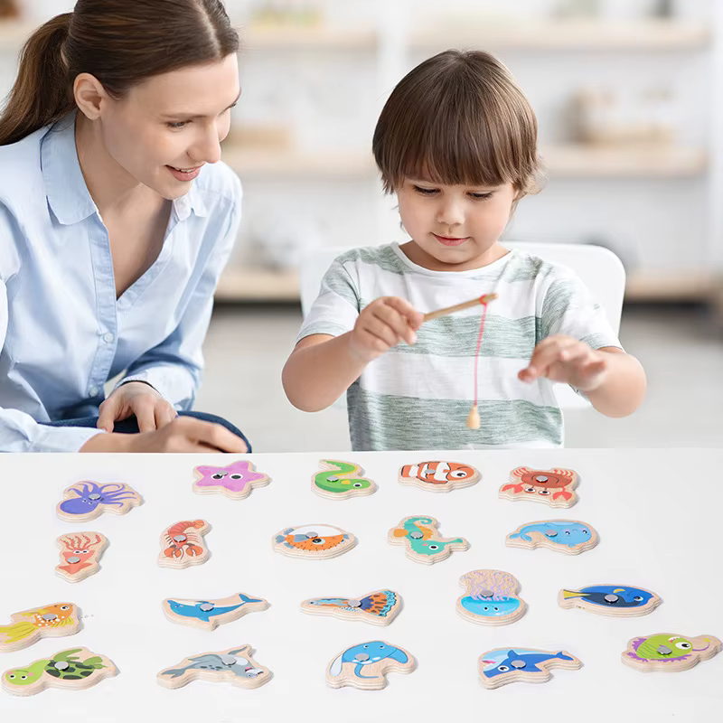 Wooden Magnetic Fishing Game