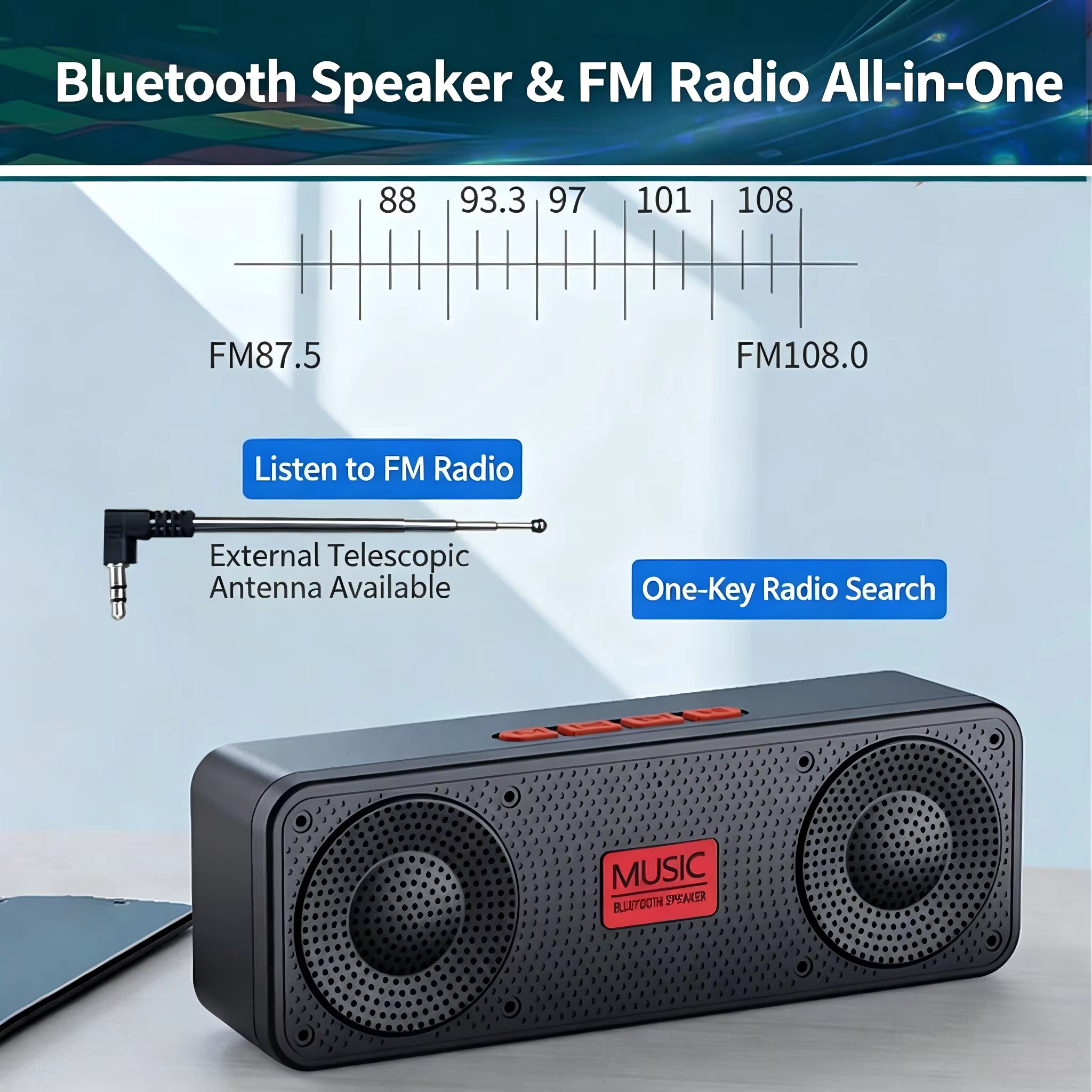 S18 Mini Speaker with Radio – Black