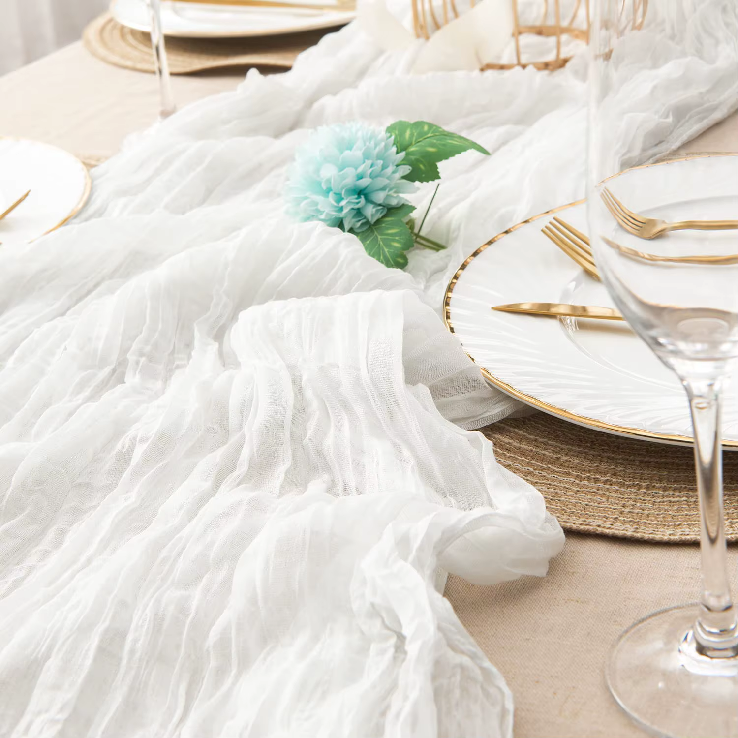Burgundy Gauze Table Runner