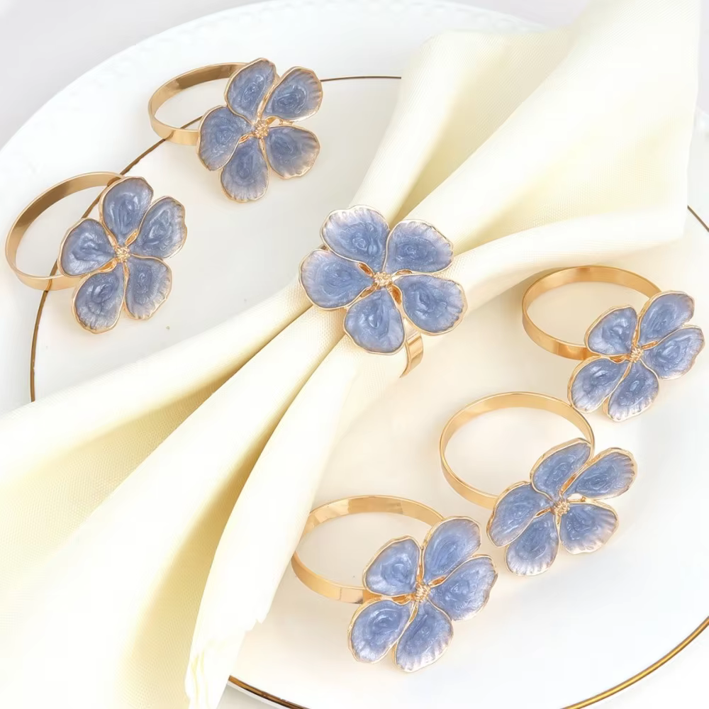 Enamel Blossom Napkin Rings