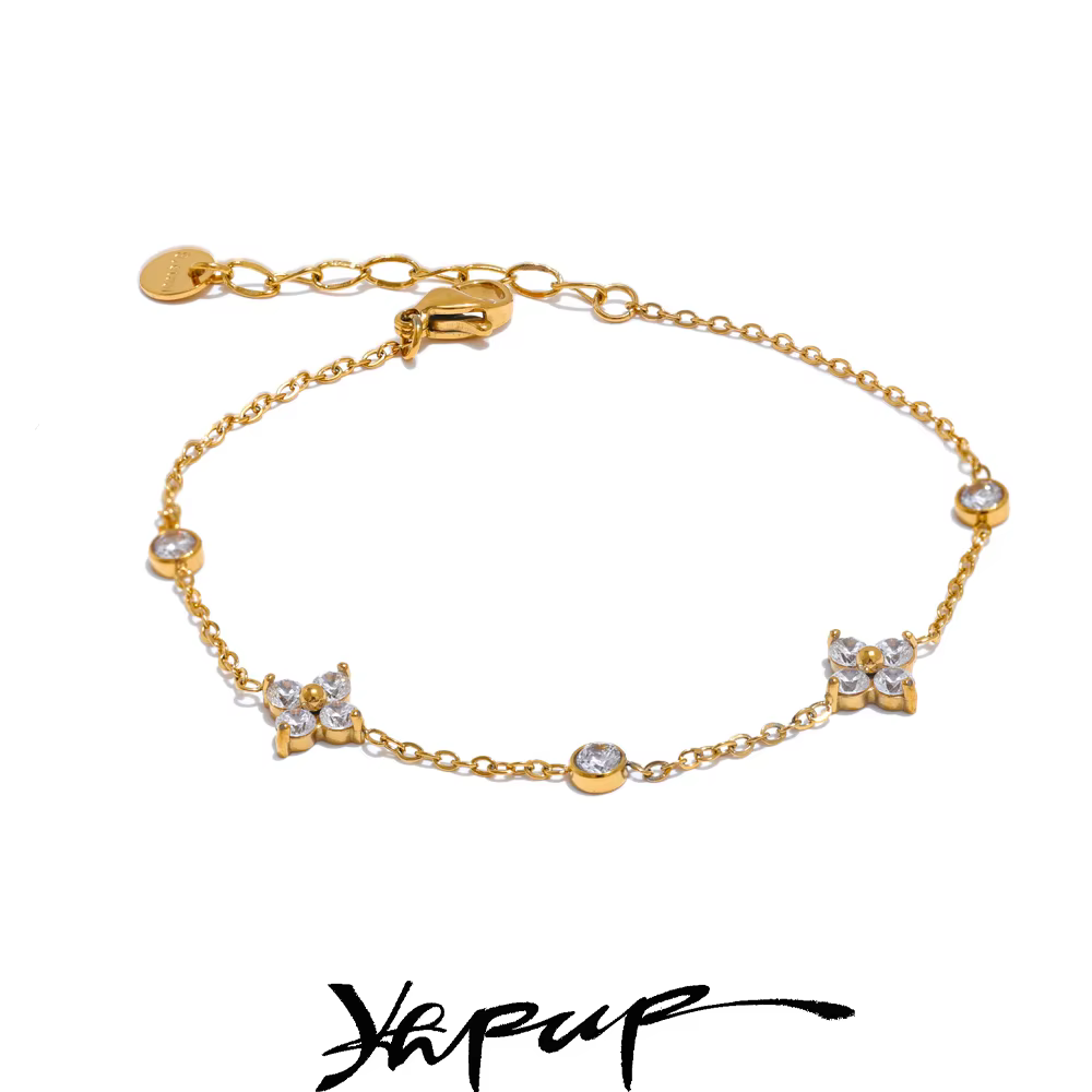 Yhpup CZ Flower Thin Bracelet – Lilvelle jewellery edit
