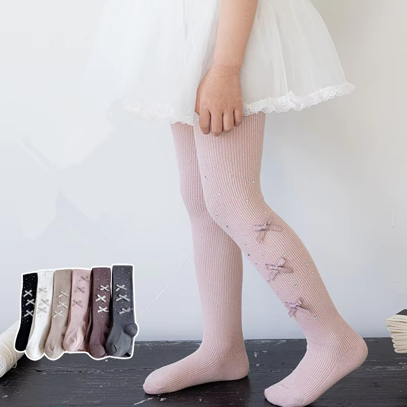 Combed Cotton Bow Tights