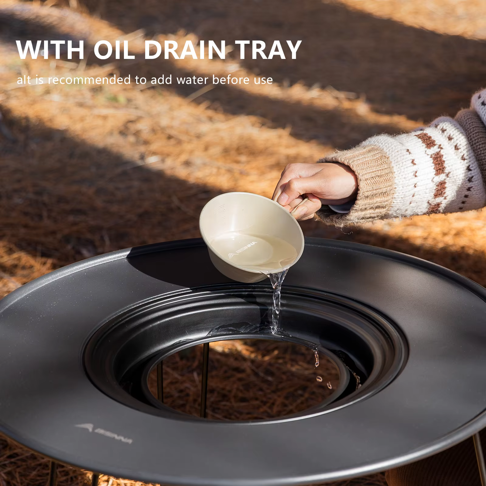 Folding Round Table Charcoal BBQ