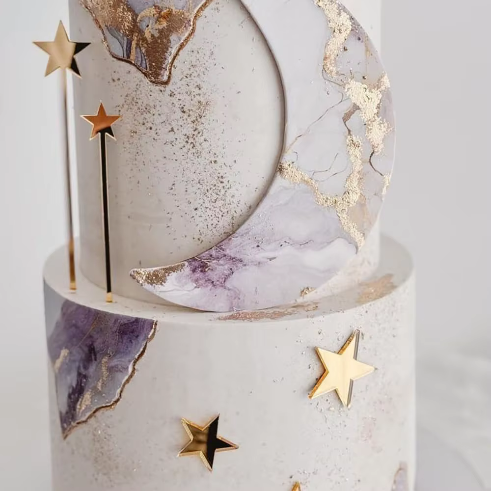 Gold Star Cake Toppers