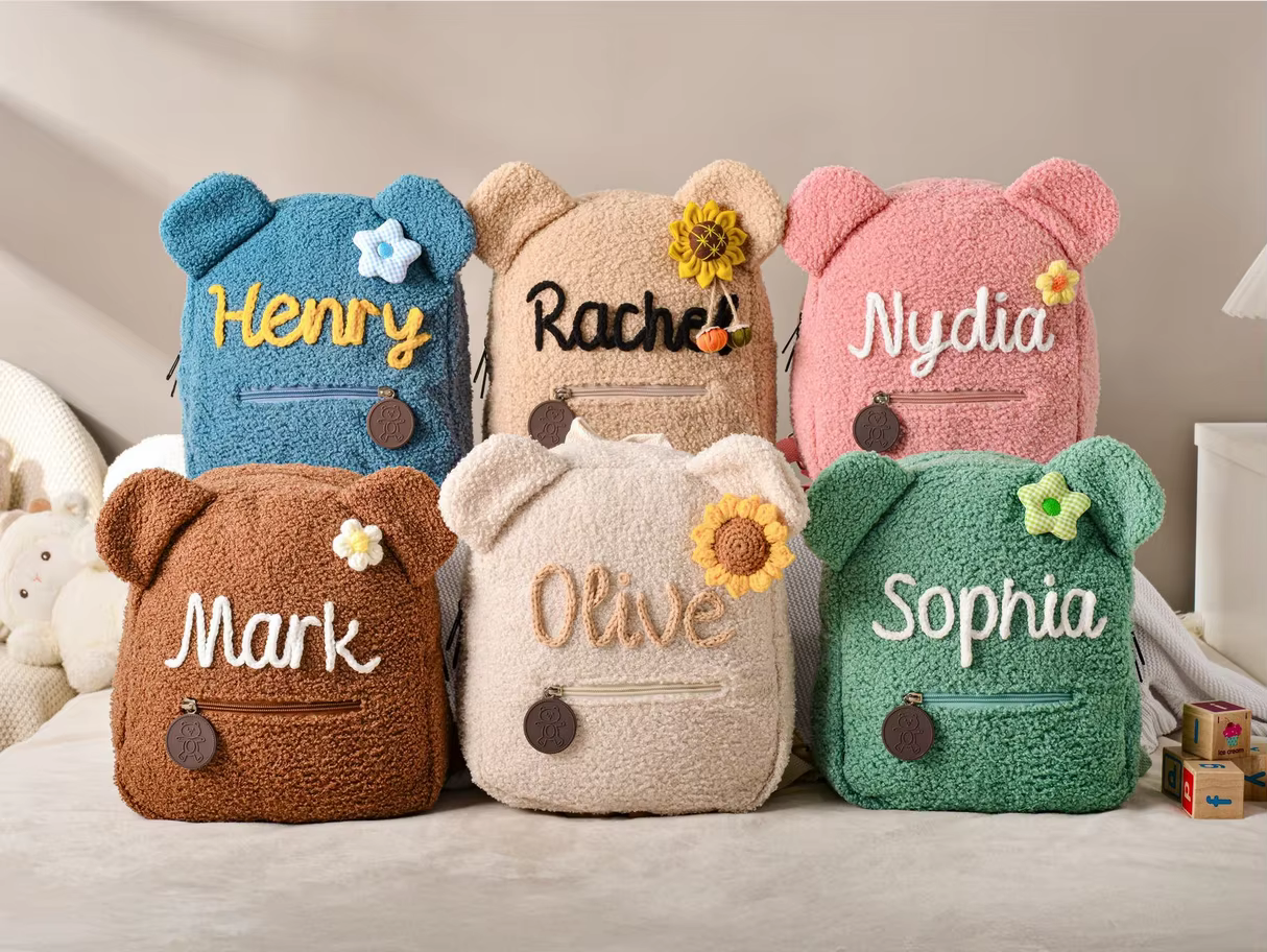 Personalised Fluffy Teddy Backpack