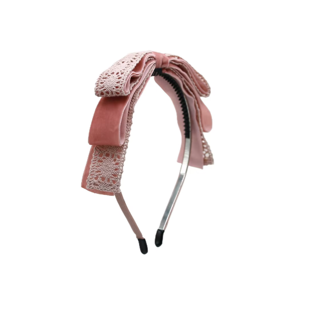 Lace Velvet Bow Headband Headband