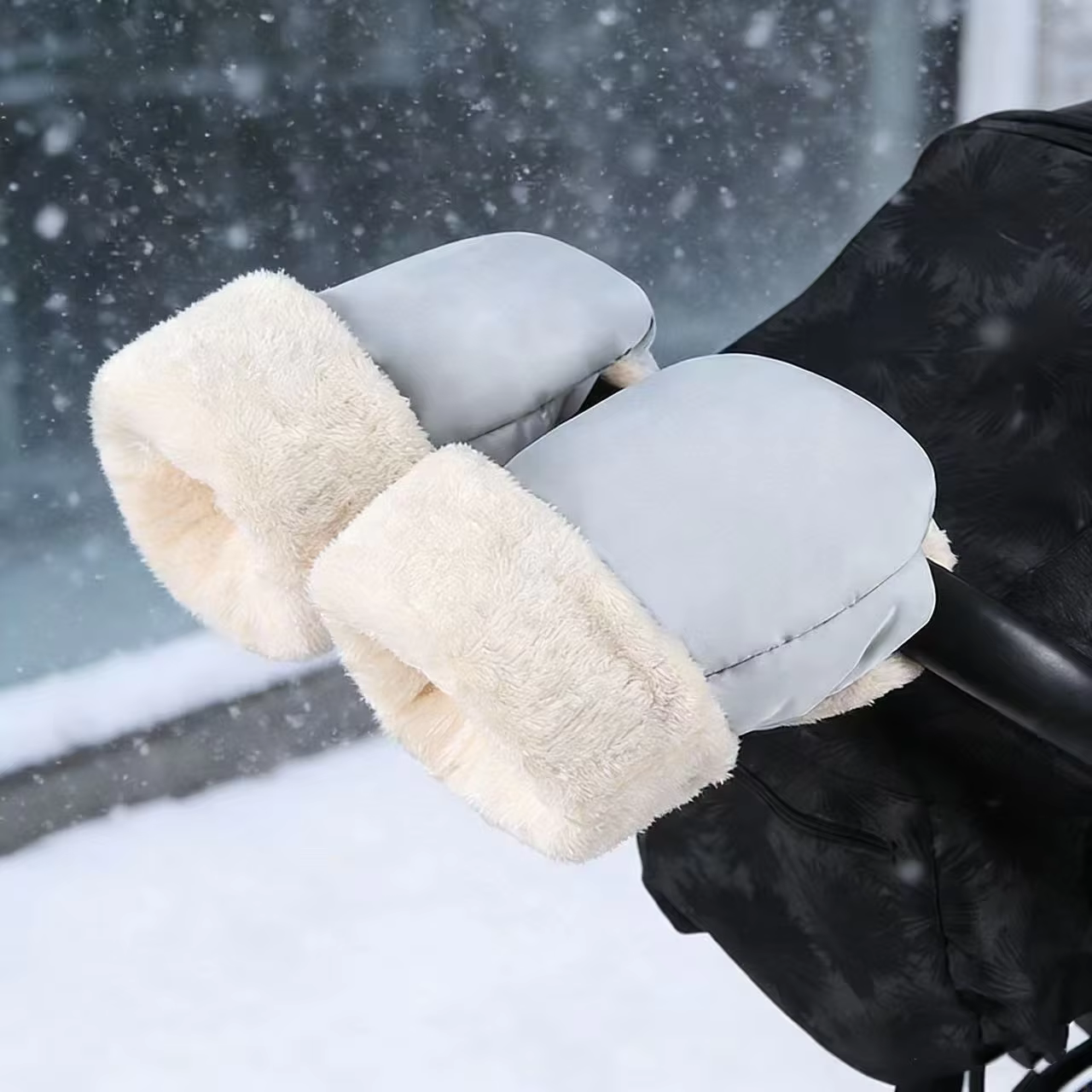 Pram Hand Muffs – Waterproof & Fleece Lined