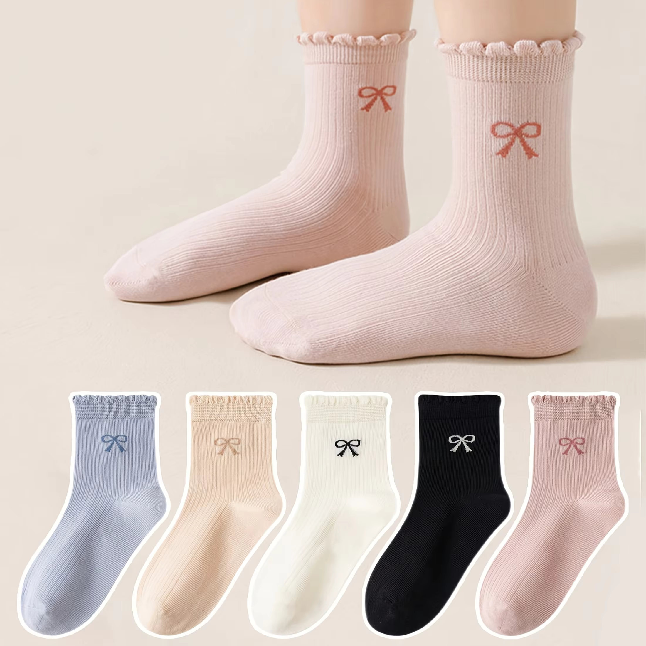 Lace Bow Mid-Calf Socks