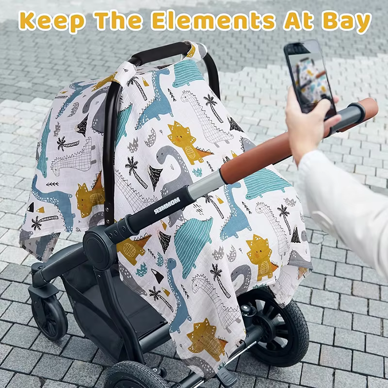 Muslin Car Seat & Pram Canopy