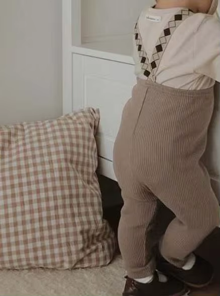 Baby Ribbed Suspender Leggings