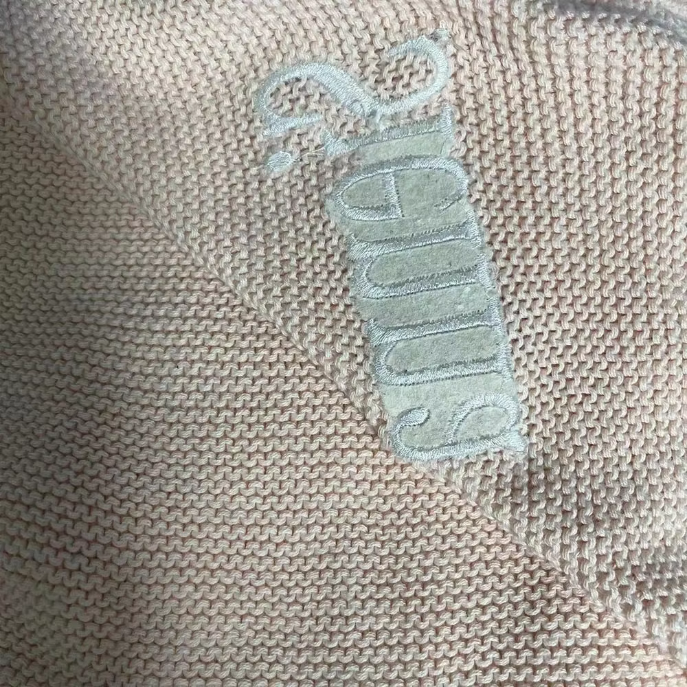 Cotton Knitted Blanket Personalized Embroidered Name Baby Boy