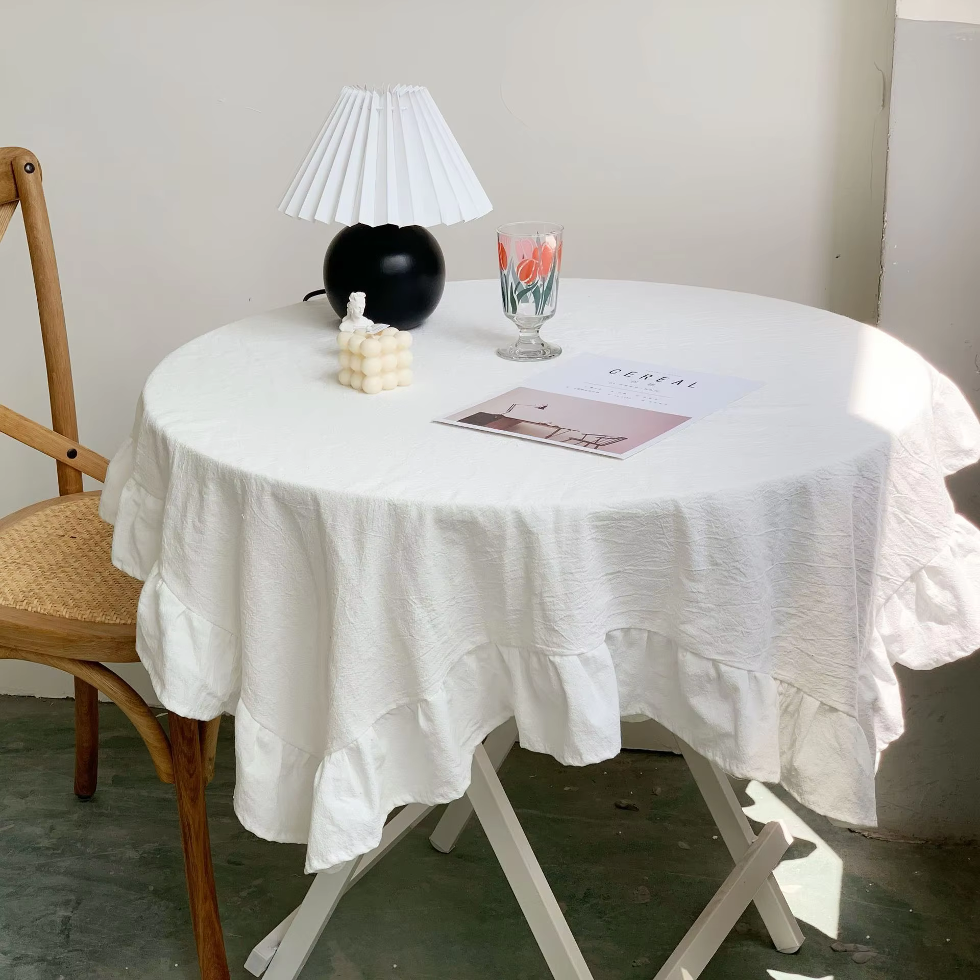 Ruffled Lace Tablecloth