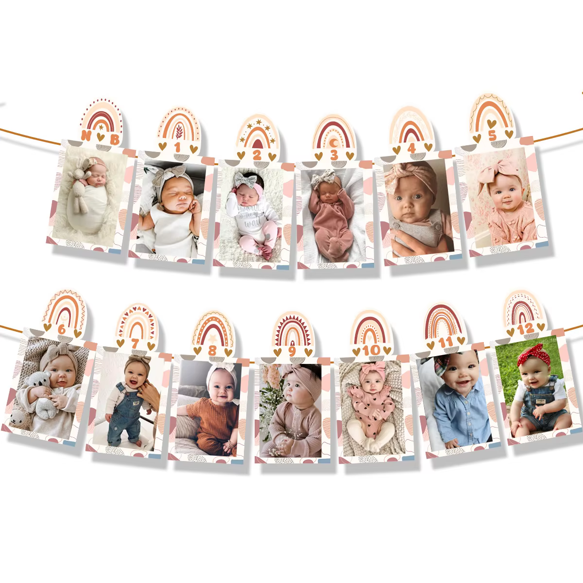 Boho Rainbow Monthly Photo Banner