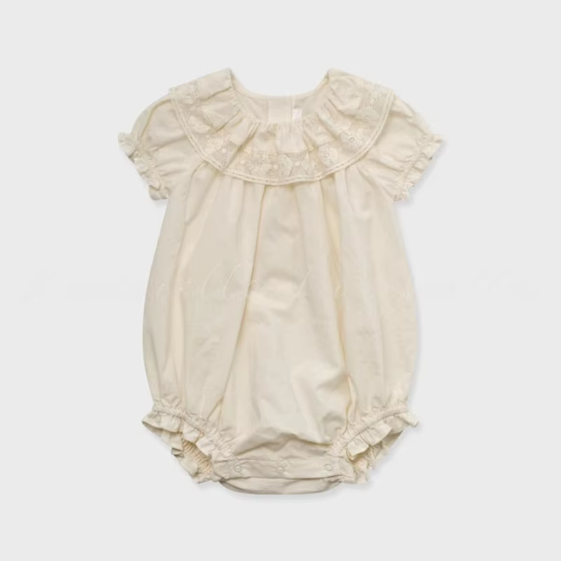 Children's Set 26 LOU Summer Girls' Hand-embroidered Lace-trimmed
