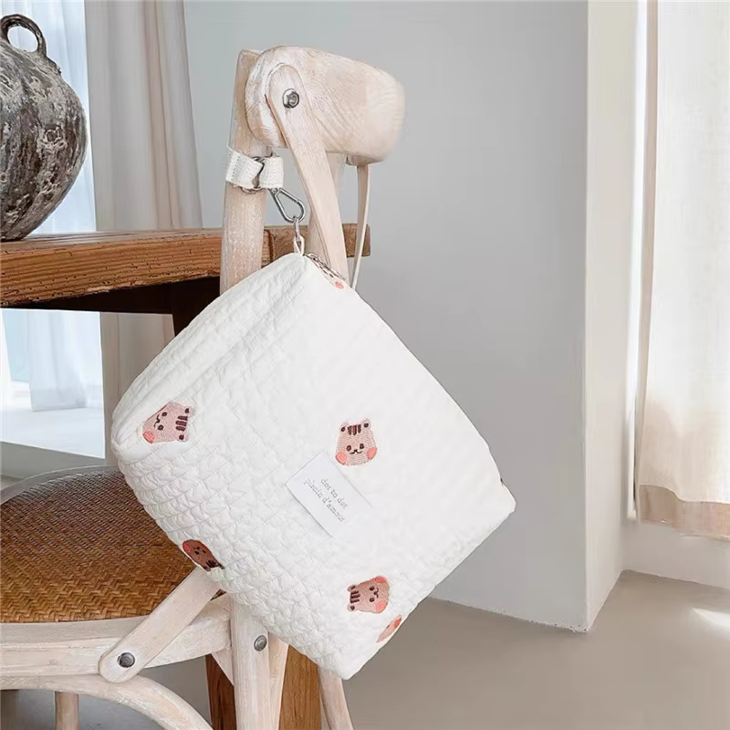 Quilted Embroidered Nappy Caddy