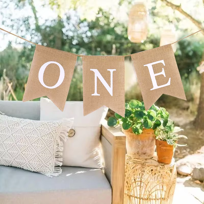 First Birthday Burlap Chair Banner
