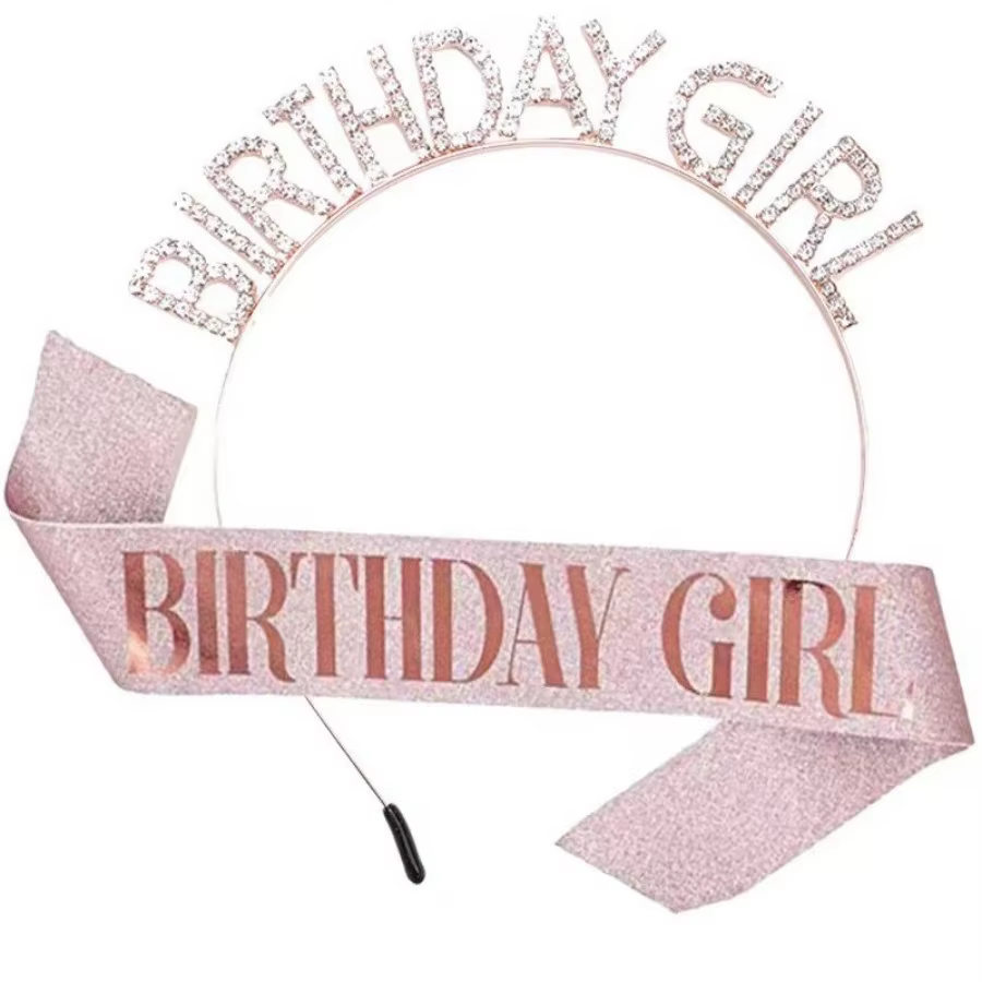 Birthday Girl Sash & Headband Set
