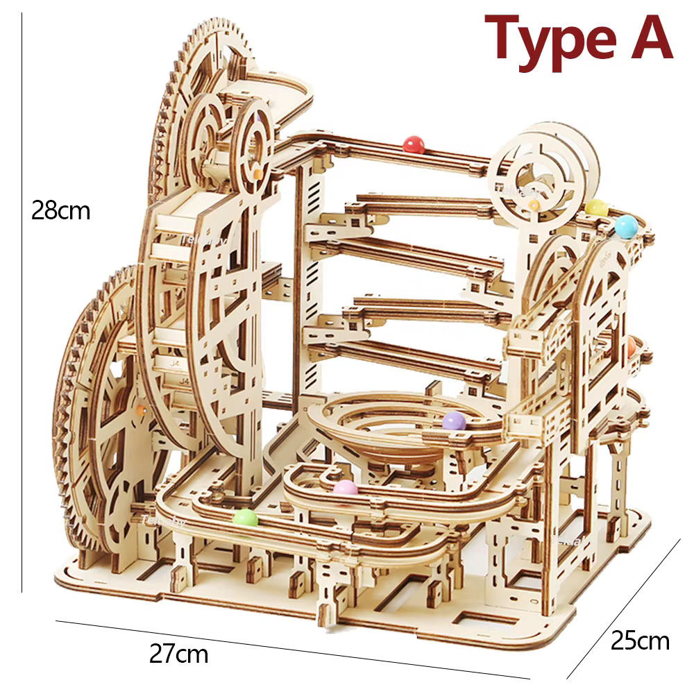 3D Wooden Marble Run Puzzle – Type A