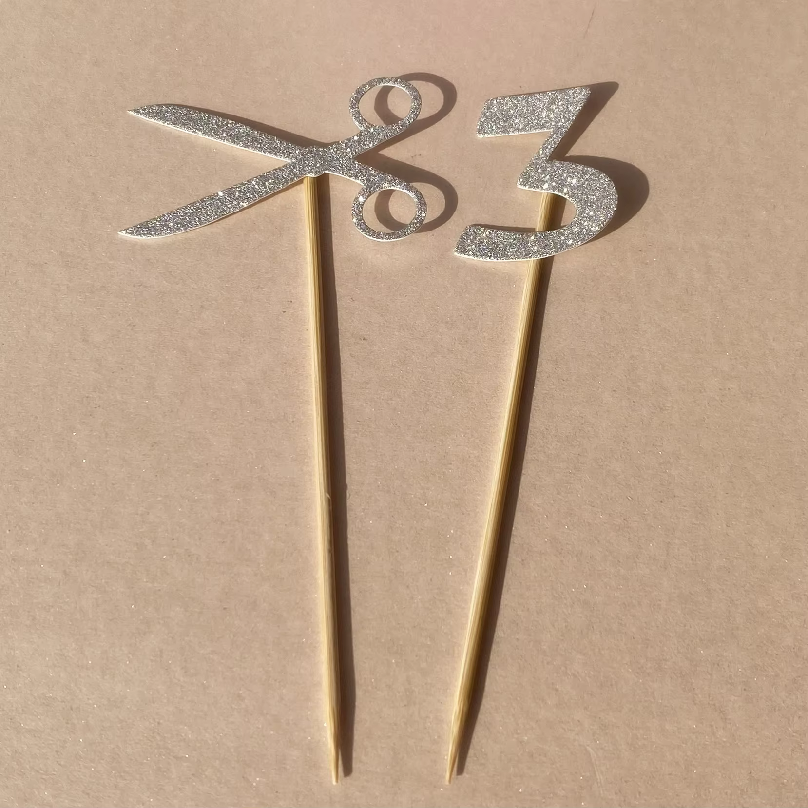 Glitter Scissors Cupcake Toppers – 16 Pack