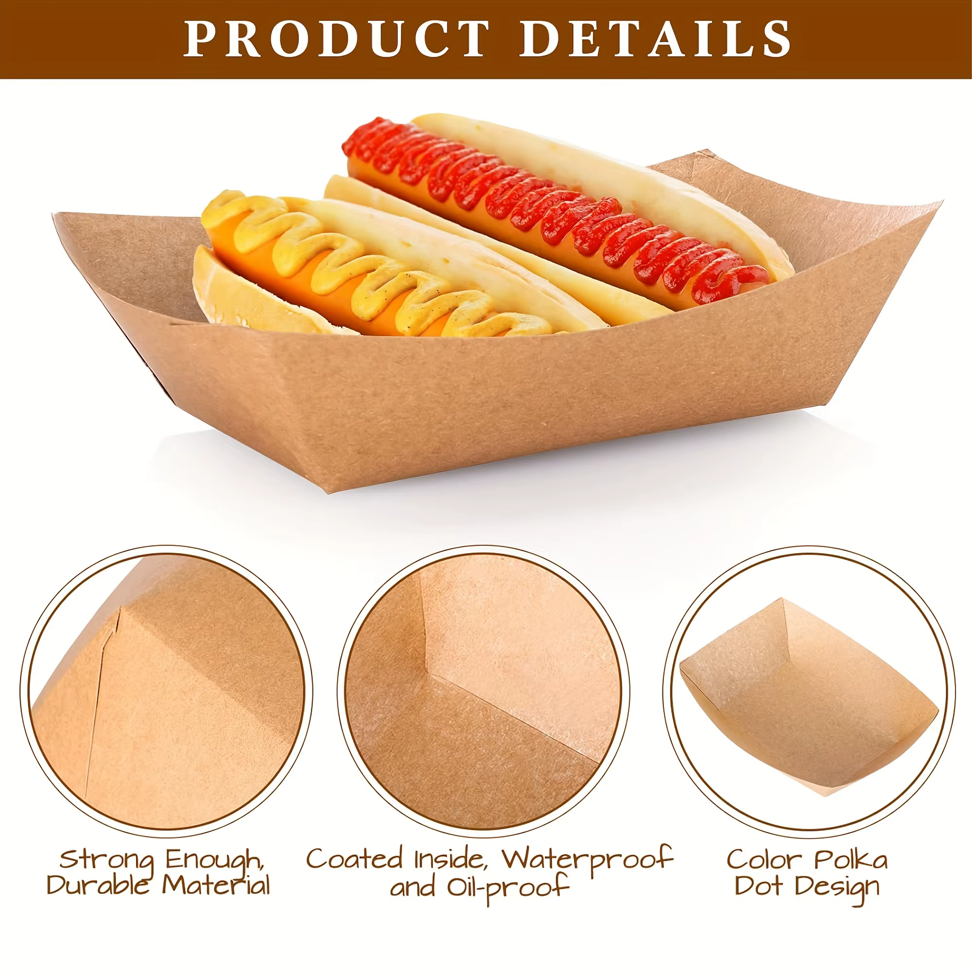 Kraft Paper Snack Trays