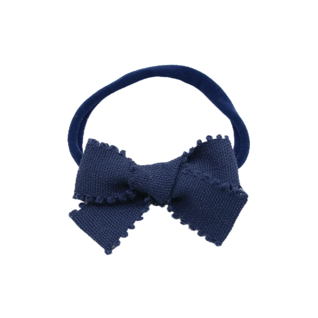 Black Floral Velvet Bow Headband Baby Headband