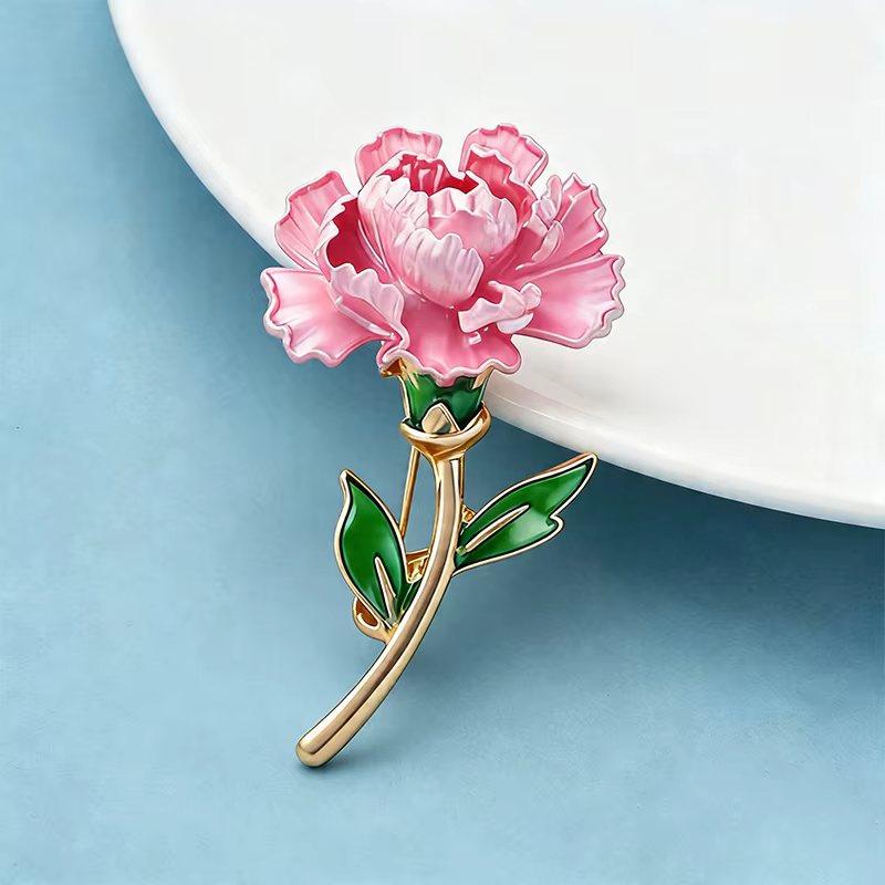 Enamel Flower Birthday Brooch Pin