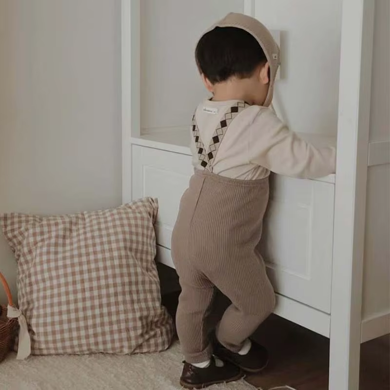Baby Ribbed Suspender Leggings