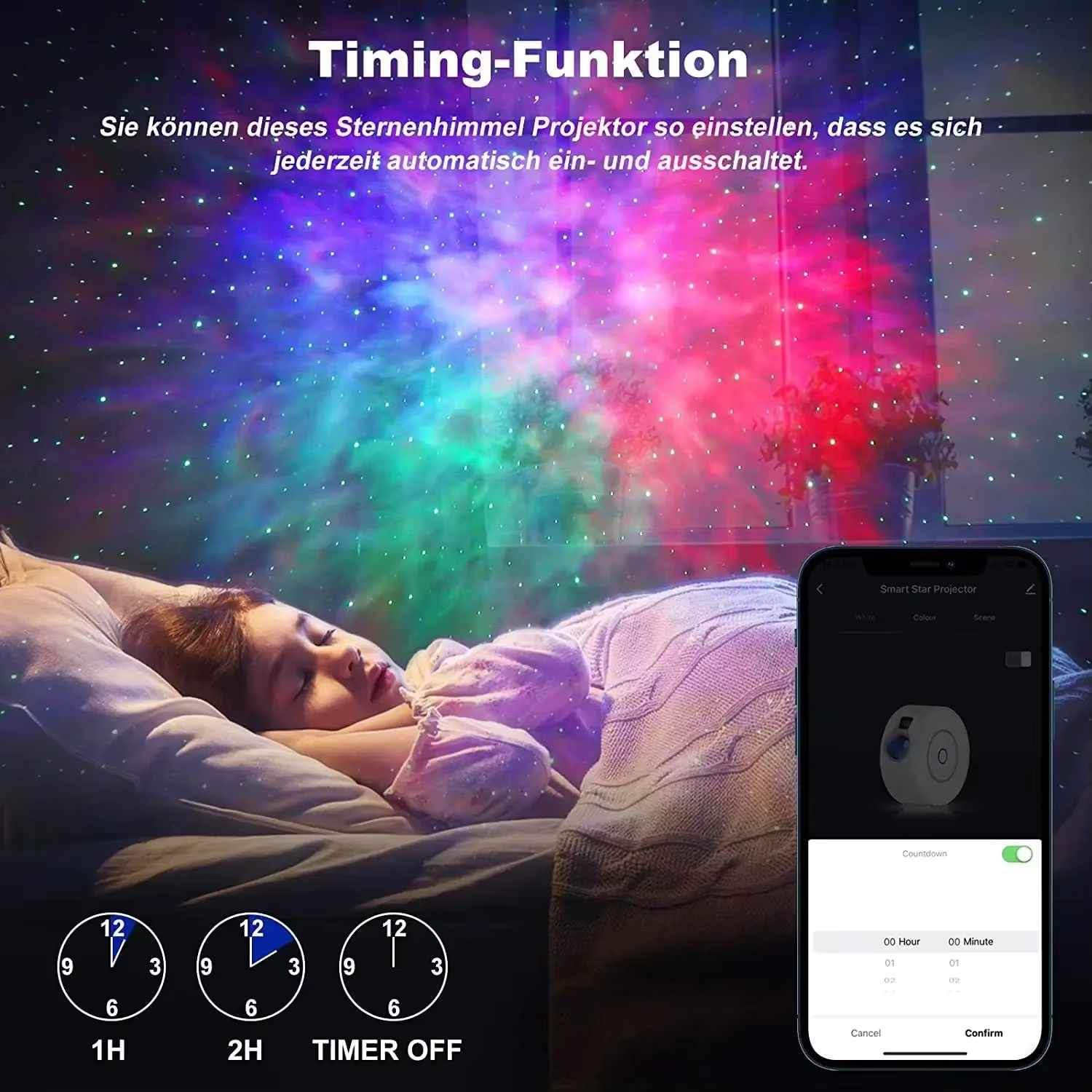 Smart Aurora Galaxy Projector – Black