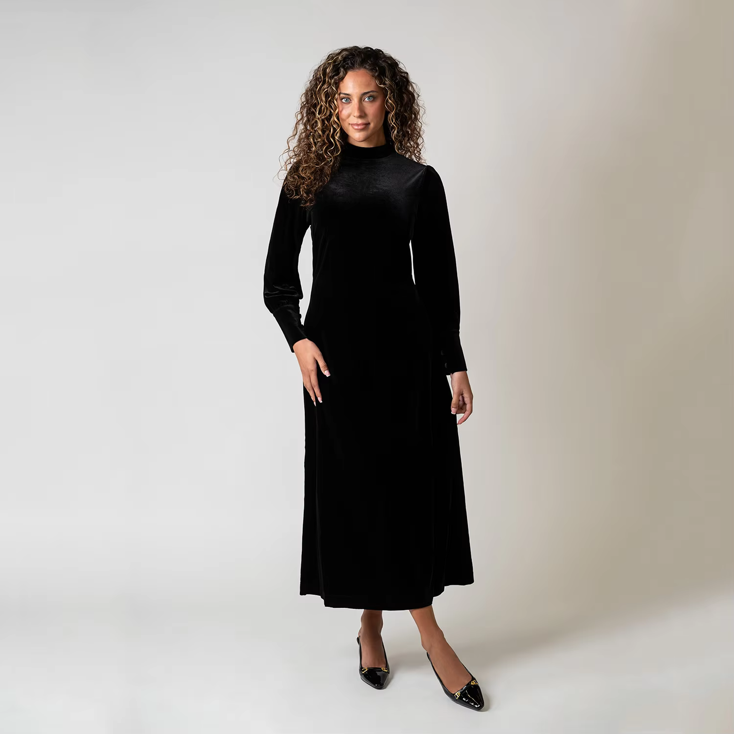 Velvet Patchwork Maxi Dress
