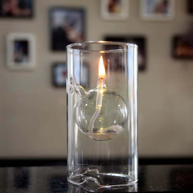 Glass Hurricane Oil Lamp