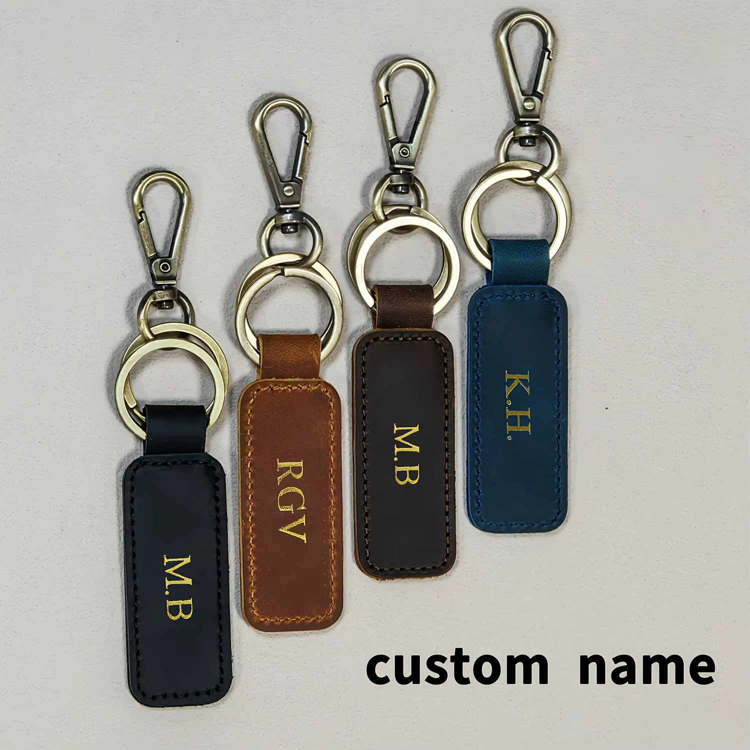 Personalised Leather Name Keyring