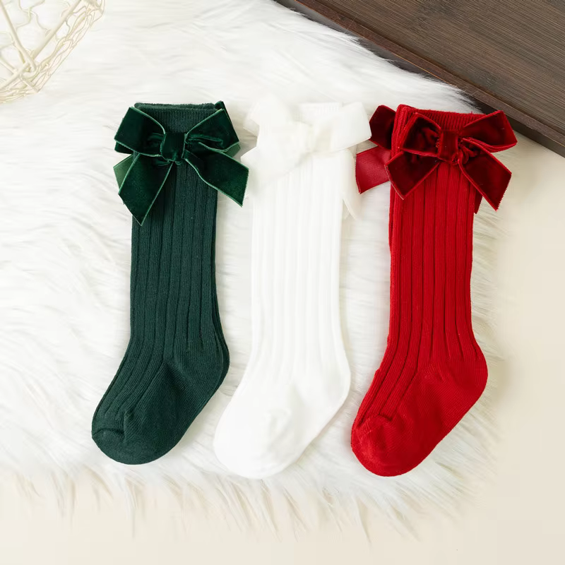 Bow Knit Knee Socks