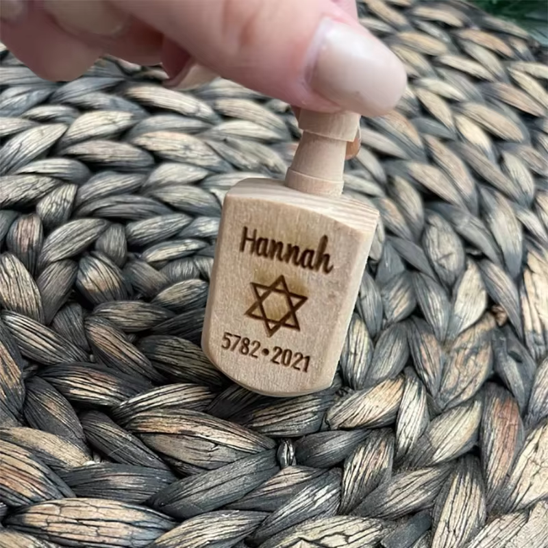 Personalised Wooden Dreidel Keepsake