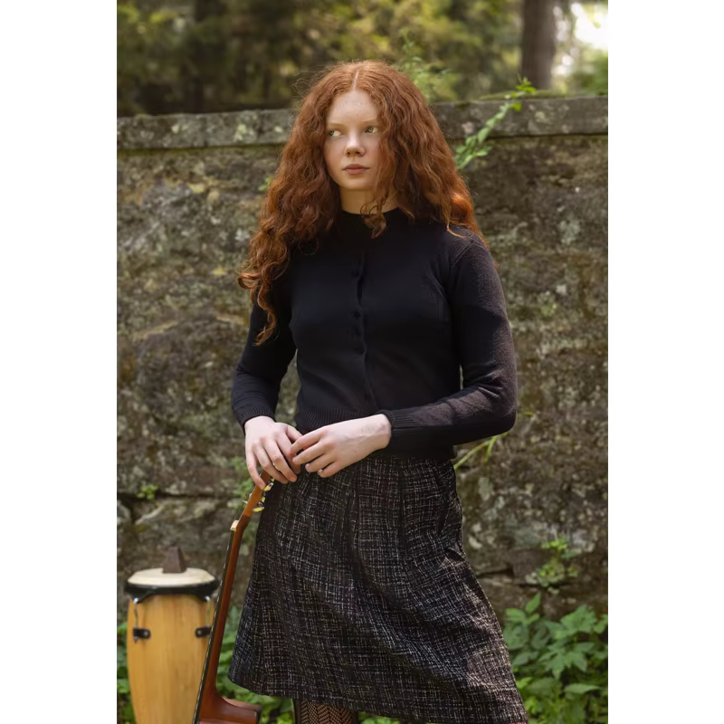 Midnight Tweed – Girl Knit Cardigan