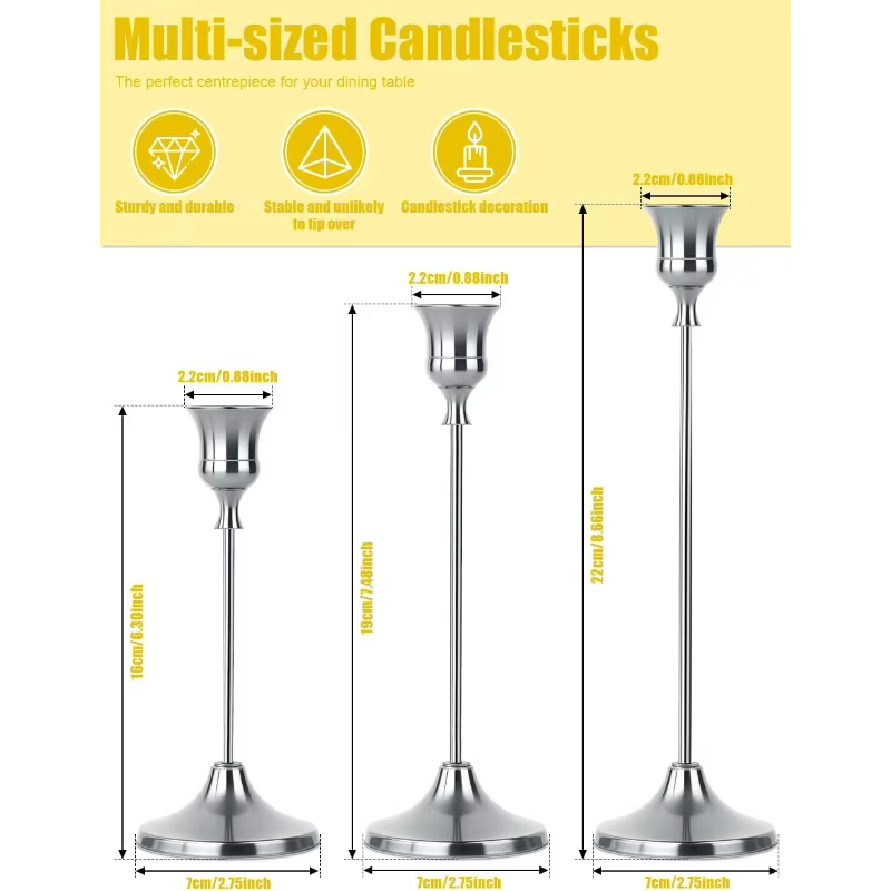 Silver Bell Candlestick Set