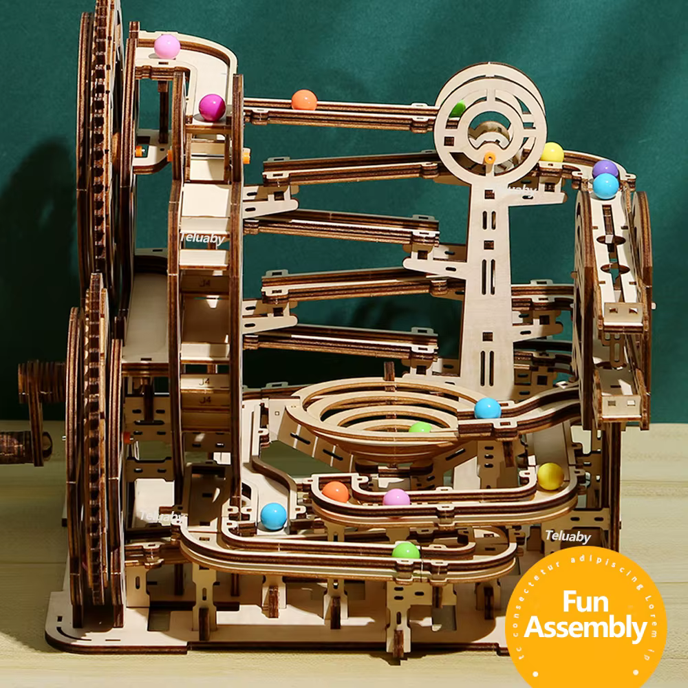3D Wooden Marble Run Puzzle – Type A