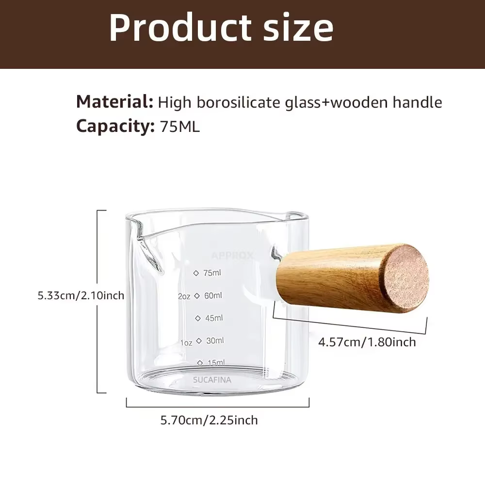 Wood Handle Glass Pouring Jug