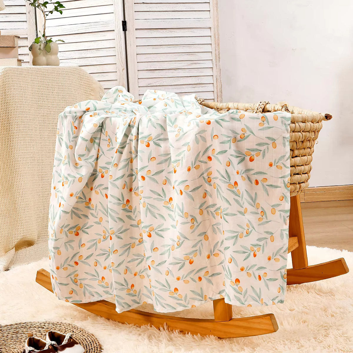 Eucalyptus Leaf Organic Bamboo Swaddle