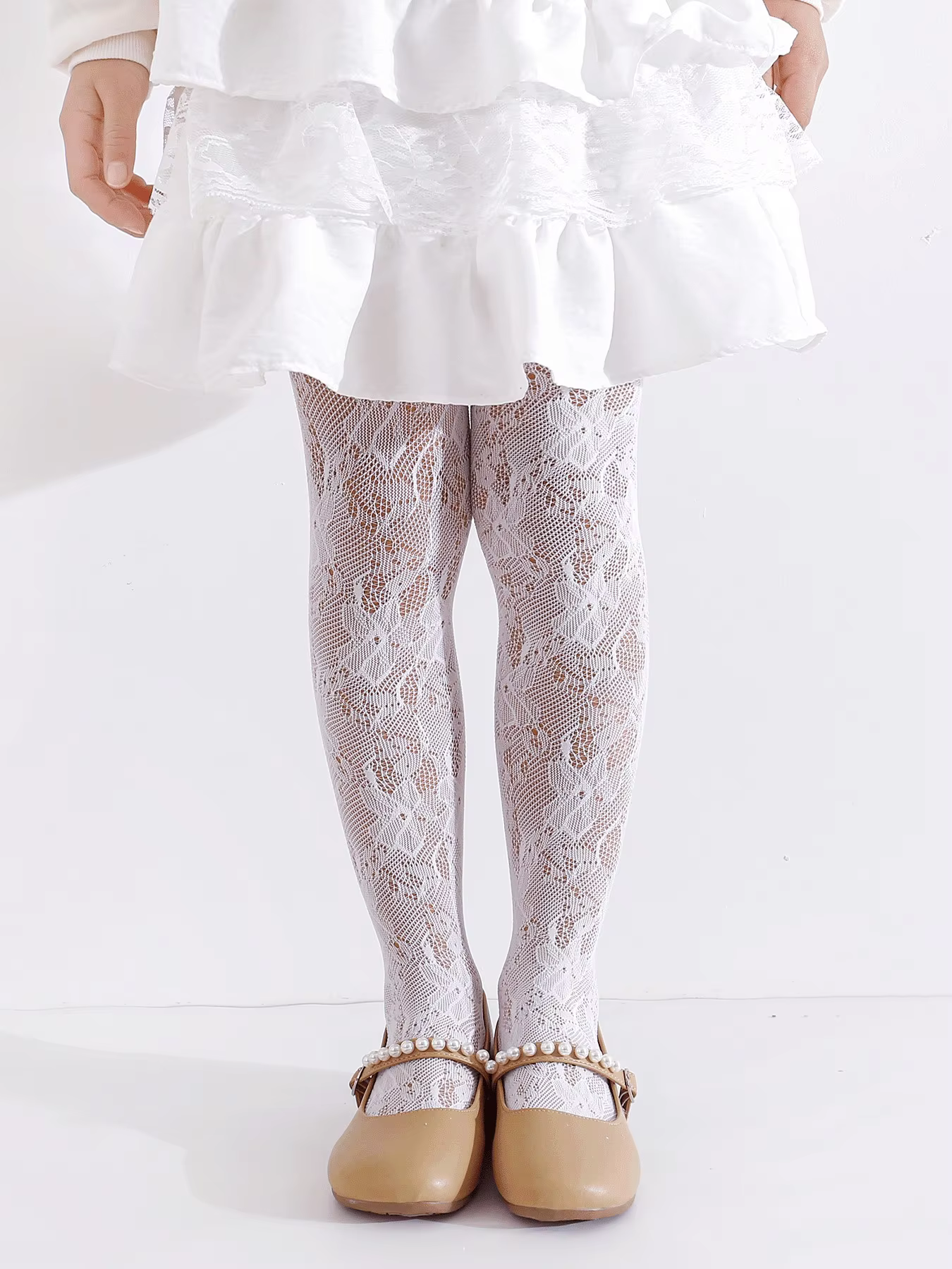 Floral Lace Mesh Tights Set