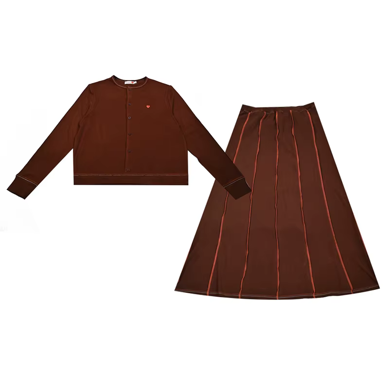 Knit Cardigan & Maxi Skirt Set