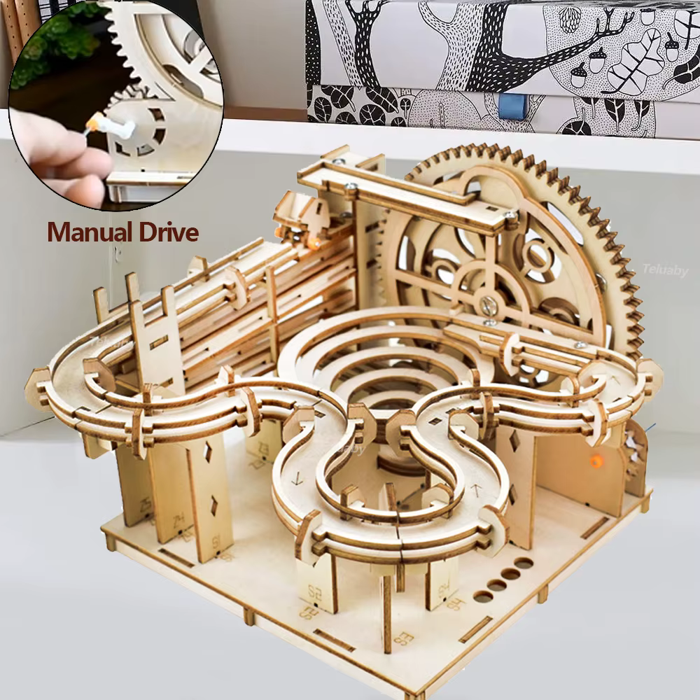 3D Wooden Marble Run Puzzle – Without box