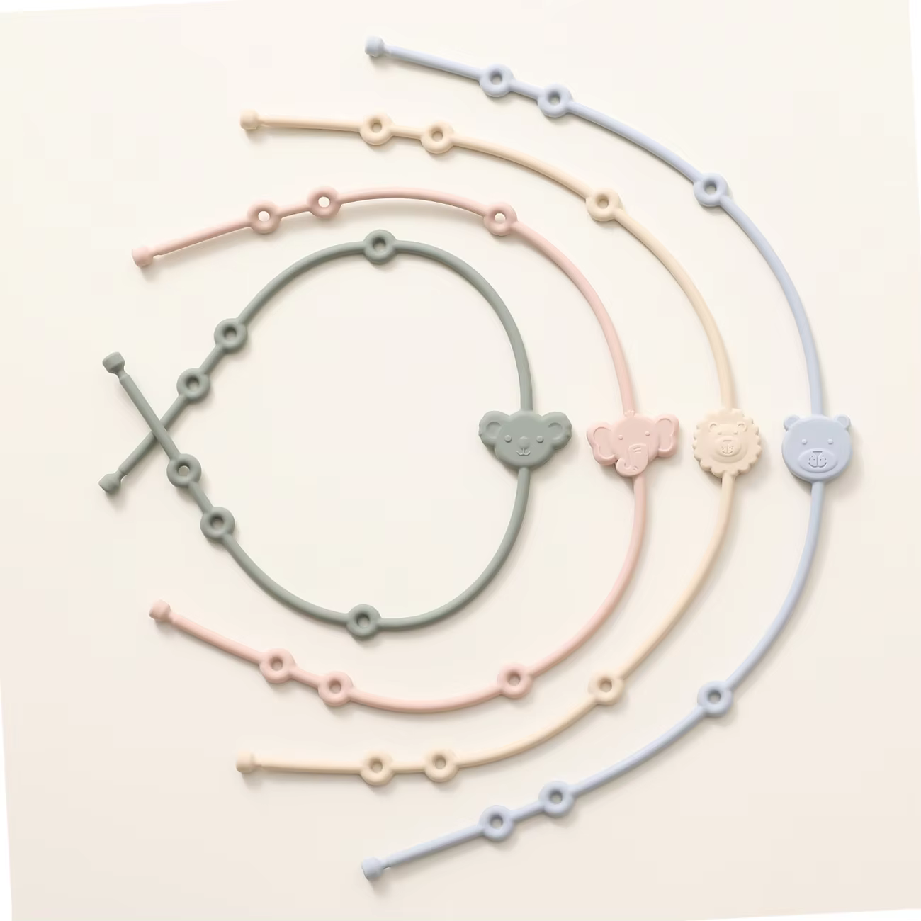 Silicone Toy Straps for the Pram – 6 Pack