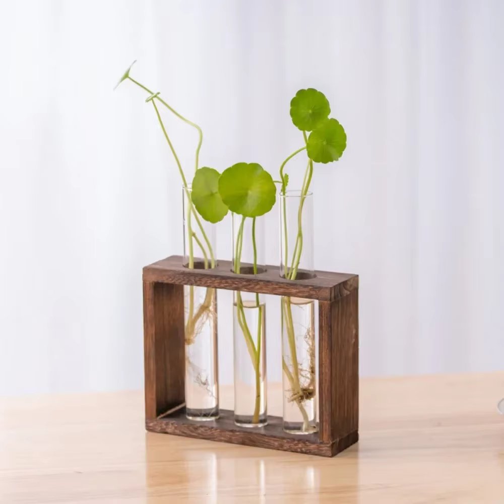 Wooden Test Tube Propagation Vase