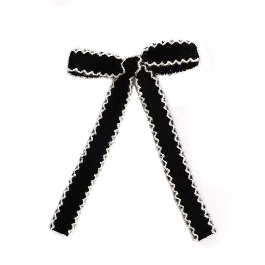 Black Velvet Bow Headband Large Hair Clip