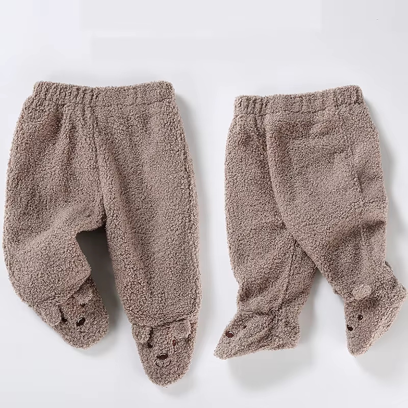 Sherpa Fleece Baby Footed Leggings from Bloom Family Fashion on AliExpress